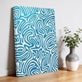 thumbnail image 3 of Blue Swirling Lines Canvas Wall Art for Living Room, Curves Waves Modern Abstract Poster Print Painting for Bedroom Office Home Decoration Wall Pictures Prepare To Hang 16"x24", 3 of 9