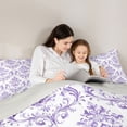 thumbnail image 5 of Homewish Dreamy Purple Damask Bedding Comforter Set, Tribal Bohemian Floral Twin Comforter Sets, Teens Girls Adult Women Reversible Bedding Set, Microfiber Bedroom Decor, 2 Pieces, 5 of 8