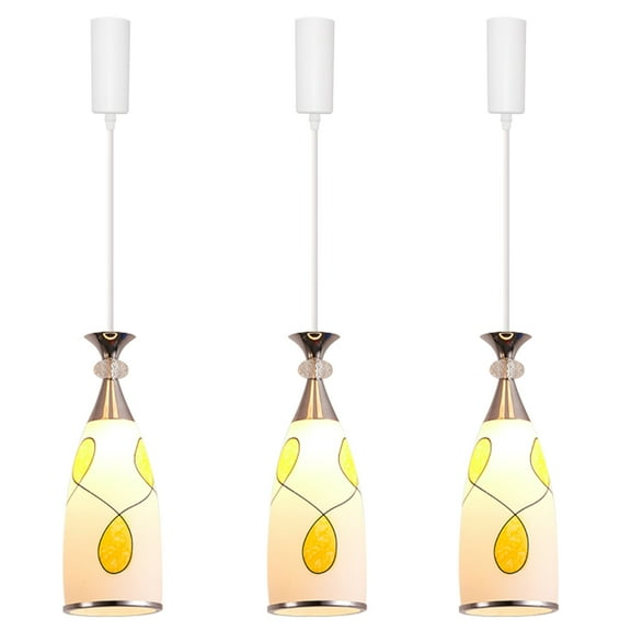 Kiven H-Type Track Lighting, 3-Light Modern Halo Track Pendant Light with Glass Shade, Track Light Pedant Adjustable Length for Bedroom Kitchen Island Home Lighting