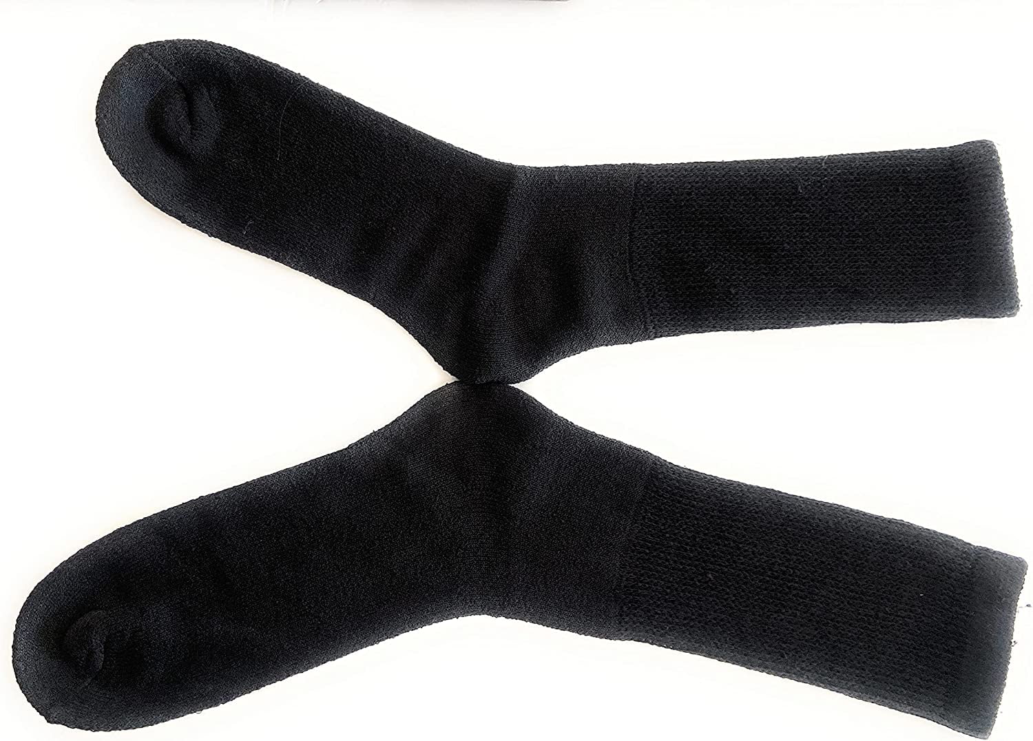 Lot of 3 Pairs Mens White Diabetic Socks Loose Fit Big Size 13-15  Blue Label