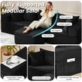 thumbnail image 3 of Vicluke 102" Cloud Couch Sectional, L Shaped Modern Sofa with Ottoman, Comfy Corduroy Fabric Modular Sectional Sofa in a Box, Boneless Couches for Living Room, No Assembly Required (Black), 3 of 8
