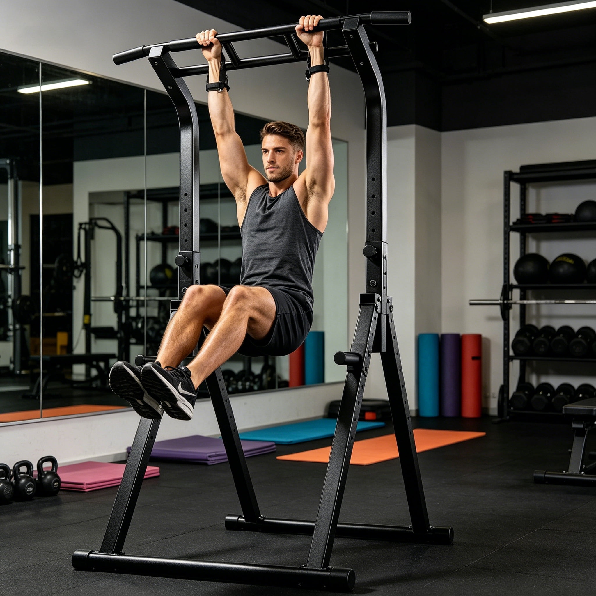 Wesfital Pull Up & Dip Bar Station, Multi-Function Home Gym Strength Training Equipment for Men & Women Muscle Building