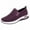 Purple, variant on CQONEPT Walking Tennis Shoes for Womens Knit Slip on Breathable Mesh Sneakers Comfortable Sneaker Elastic Sock Slip On Lightweight Non-Slip Fall Shoes Size 7.5 Red