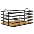 thumbnail image 3 of Better Homes & Gardens Matte Black Wire Storage Basket with Bamboo Bottom, 3 of 4