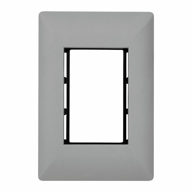 Placa 3 Módulos Alpha Lexan Gris Mate