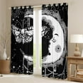 thumbnail image 2 of Castle Fairy Kids Teens Gothic Moth Skull Black Out Curtains,Black White Curtains Pack of 2 (42x63 Each),Galaxy Universe Moon Stars Bedroom Curtains,Lightweight Room Decor, 2 of 6