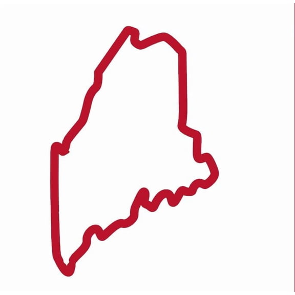 State Map Outline Maine Vinyl Decal Sticker UV & Waterproof Bumper Window Laptop Automotive Water Bottle Gift accessories – RED 5"