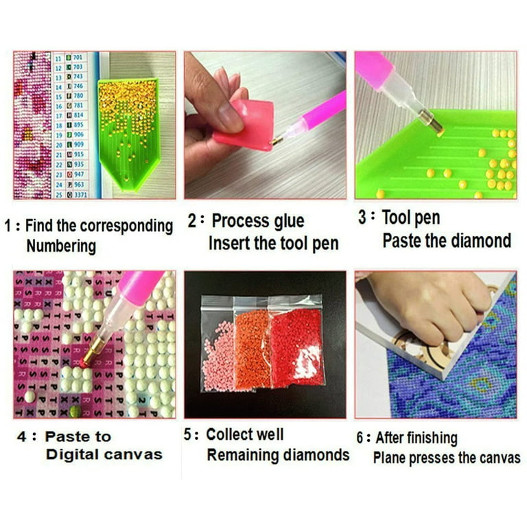 6 Pack 5D Diamond DIY Painting Kits Full Drill Diamond Art Crystal  Embroidery Painting for Home Wall Decor