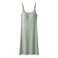 thumbnail image 4 of Women Maternity Slip Dress Solid Color Long Cami Slips Casual Lounge Built-in Bra Pregnancy Dress for Breastfeeding Green S, 4 of 7