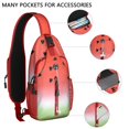 thumbnail image 3 of Watermelon Lovers Sling Backpack with Tropical Summer Fruit Pattern, Cute Watermelon Print Crossbody Daypack, Aesthetic Sunshine Beach Design, Lightweight Adjustable Strap, 3 of 5