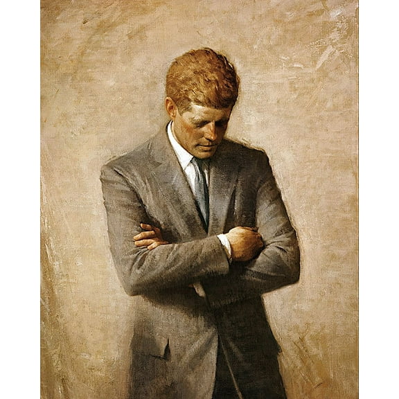 John F Kennedy Official Portrait Painting - 12x18 Inch Laminated Poster - Stunning Detail and Bold Colors