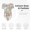 thumbnail image 6 of Fotbe Lovely Bear Women's Crew Neck Short Sleeves Bodysuit Tops Round Neck Slim Sleeveless Soft Comfortable Basic-XX-Large, 6 of 9