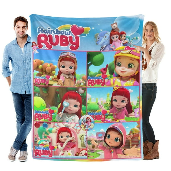Throw Blanket for Rainbow Ruby Soft Warm Bed Couch Flannel Blanket for Kids Girls Boys Gifts Home Decor 30x40 Inch