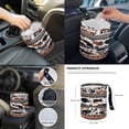 thumbnail image 7 of Renewold Car Seat Cover Set 14 PCS, with Steering Wheel Cover Seat Belt Pad Garbage Bin Armrest Rearview Mirror Handbrake Set Coaster Fit Most Vehicles, American Tribal Cow Print Brown Black, 7 of 7