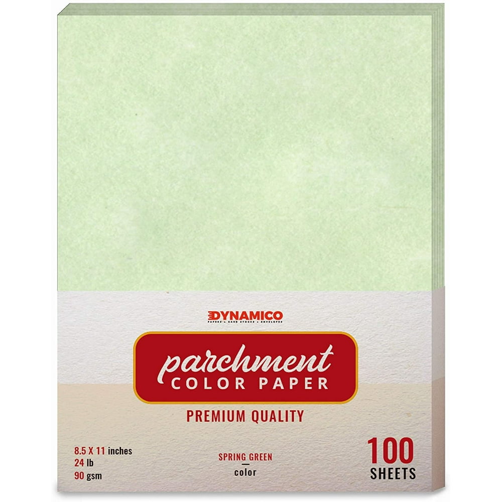 Spring Green 8.5 x 11" Stationery Parchment Colored Regular Papers, Color Paper 1 Ream of 100