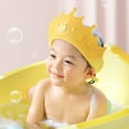 thumbnail image 6 of Baby Shower Cap Shield, Adjustable Silicone Bathing Hat, Cute Crown Shape Shampoo Hat, Soft Shower Protection Hat, Funny Hair Washing Shield for Toddlers Kids Baby Children, Yellow, 6 of 8