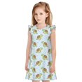 thumbnail image 1 of Vsdgher Tortue de Mer Dessin Animé pour Filles Chemises de Nuit Manches Courtes à Volants Robe de Nuit Pyjama pour Fête Pyjama-TG, 1 of 6