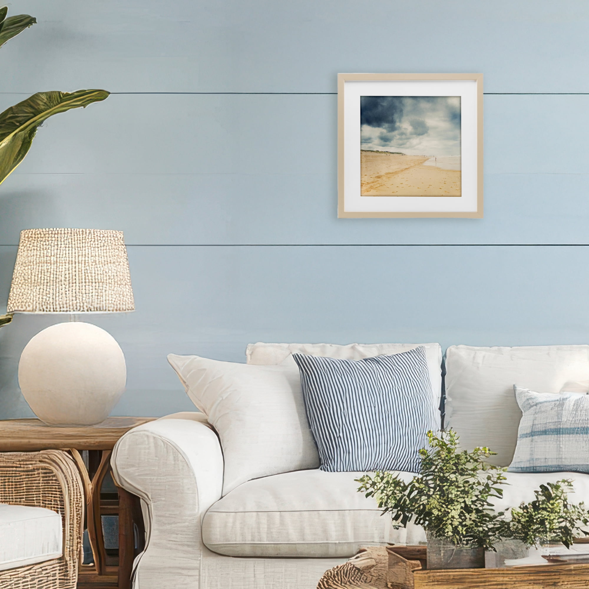 Stupell Industries Beach On A Cloudy Day Birch Framed Print Under Glass, design by Dirk Wüstenhagen
