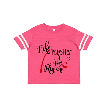 

Inktastic Life is Better at the River Fishing Pole with Bobber Gift Toddler Boy or Toddler Girl T-Shirt