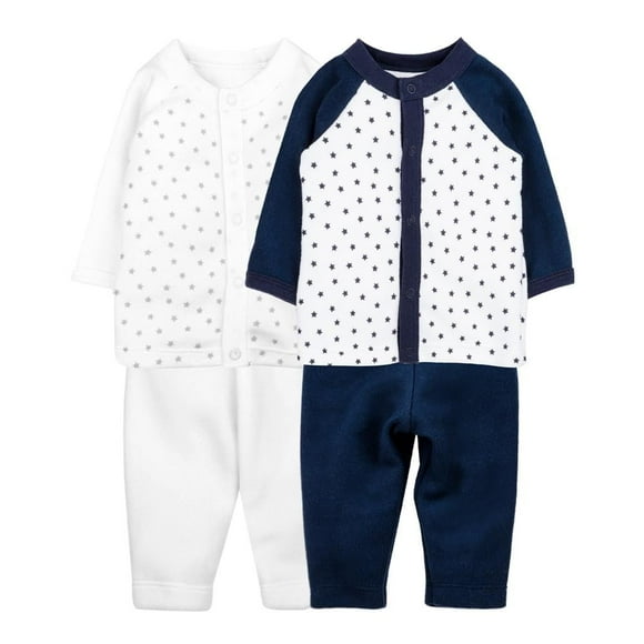 Conjunto Baby Creysi One For You Para Niño 3 Meses Azul 4Pzs