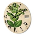 thumbnail image 3 of Designart 'Ancient Green Leaves Plants VI' Traditional Wood Wall Clock, 3 of 5