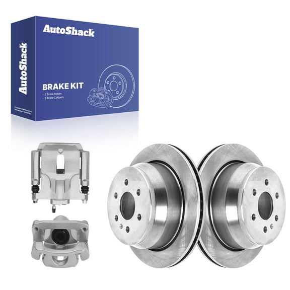 AutoShack Rear Vented Brake Rotors   Calipers 4-PC Brake Kit Replacement for 2015-2020 Chevrolet Colorado 2015-2020 GMC Canyon 12.76" (324 mm)