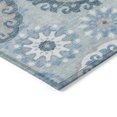 thumbnail image 5 of 9' X 12' Sky Blue And Denim Blue Floral Medallion Washable Indoor Outdoor Area Rug, 5 of 5
