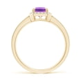 thumbnail image 2 of ANGARA Natural Emerald-Cut Amethyst Engagement Ring with Diamond Halo in 14K Yellow Gold for Women (Size-7x5mm) | February Birthstone, Anniversary, Jewelry Gift for Women | Natural Amethyst Ring, 2 of 9