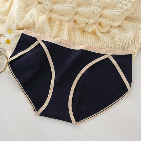 Womens Briefs Underwear Cotton Plus Size Clothes Fall Winter Fashion 2025 Gifts Essentials Women s Clothing Blocked Seamless High Slit Panties Clearance