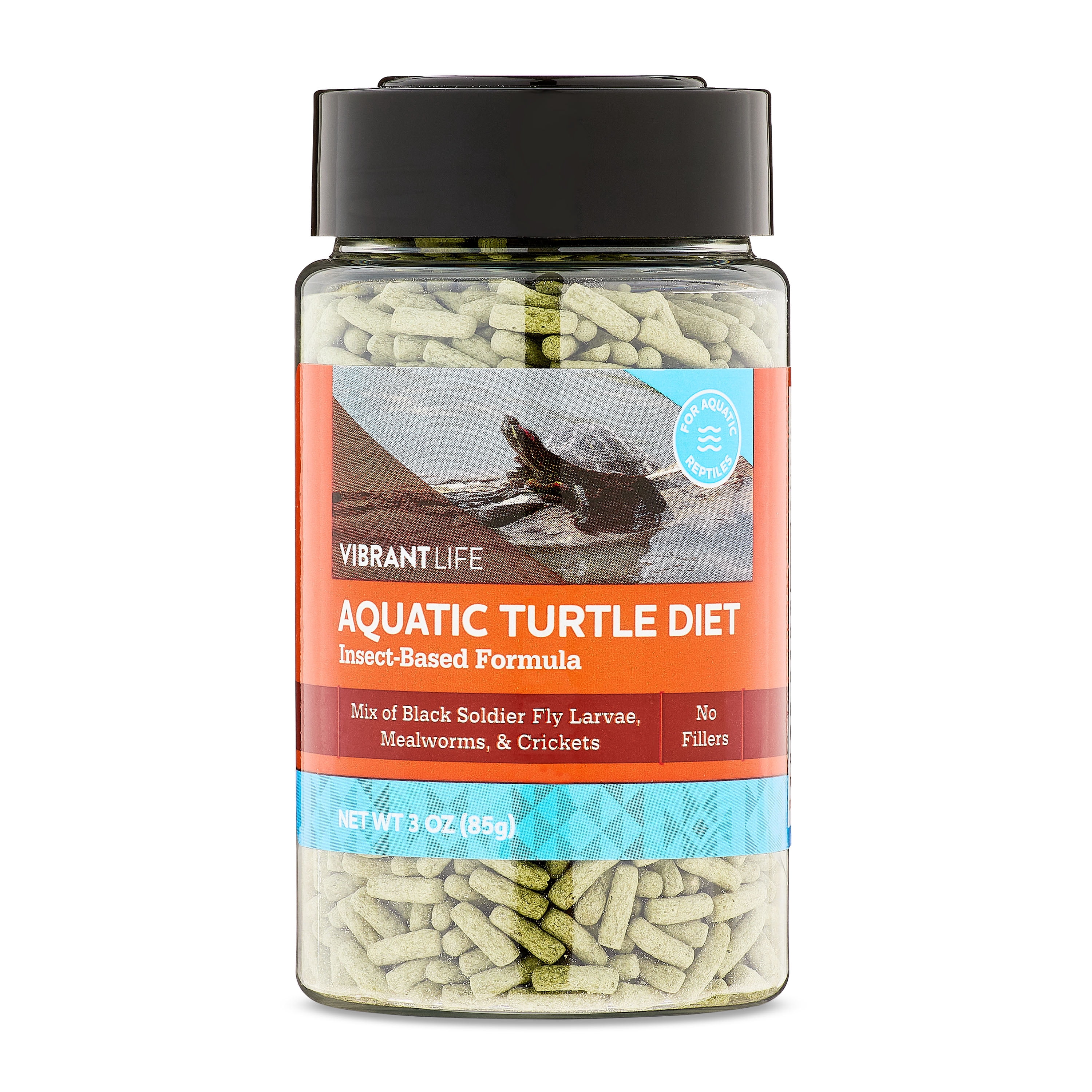 (3 pack) Vibrant Life Aquatic Turtle Diet, Insect-Based Pellets, 3 oz