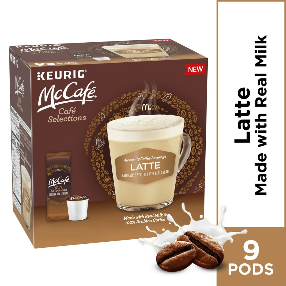McCafe Cafe Selections Latte Coffee Keurig K Cup Pods & Froth Packets
