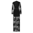 thumbnail image 4 of Vêtements Femme Robe Longue en Dentelle à Col en V avec Boutons Robe à Manches Longues Style Élégant de Cour, 4 of 7