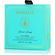 SPONGELLÉ Flower Shower Body Wash Infused Buffer Soap Sponge Body Scrubber, Beach Grass, 3 oz