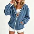 thumbnail image 2 of SNKSDGM Girls 3-15Y Solid Ribbed Full Zip Up Hoodie Jacket, Long Sleeve Loose Sweatshirt Cardigan With Side Pockets Kids Casual Fashion Outerwear Navy 3-5 Years, 2 of 4