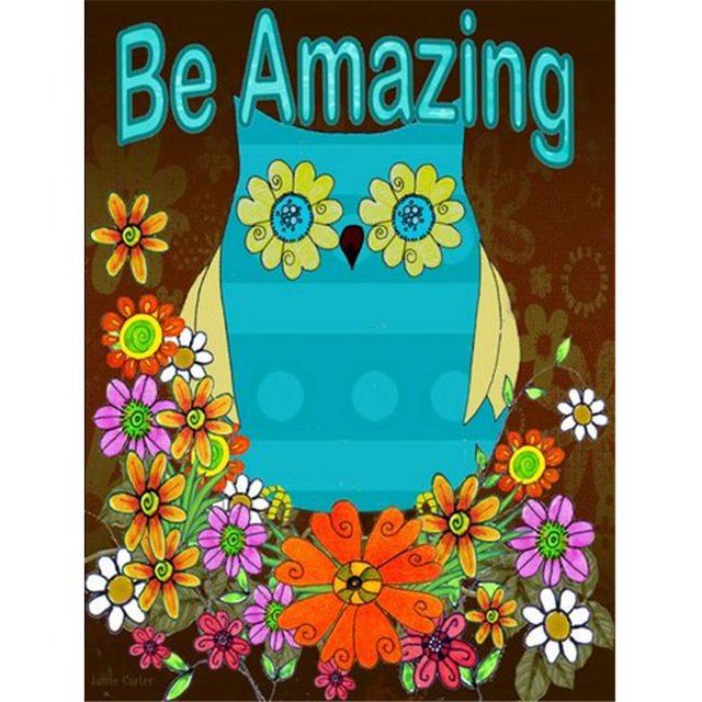 Carolines Treasures Be Amazing Owl Flag Garden Size