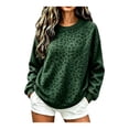 thumbnail image 2 of Women Oversized Crew Neck Sweatshirt Leopard Print Long Sleeve Drop Shoulder Pullover Streetwear Fall Winter Tops, 2 of 4