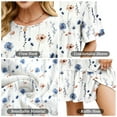 thumbnail image 3 of SHIBEVER Boho Dresses for Women Summer Short Sleeve Shirt Dress Casual Crewneck Ruffle Hem Swimming Skirts Loose Mini Dresses, 3 of 9