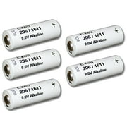 5x Exell 206A Alkaline 9V Battery 110mAh NEDA 1611, H-7D, H-6D