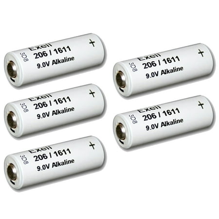 5x Exell 206A Alkaline 9V Battery 110mAh NEDA 1611, H-7D, H-6D