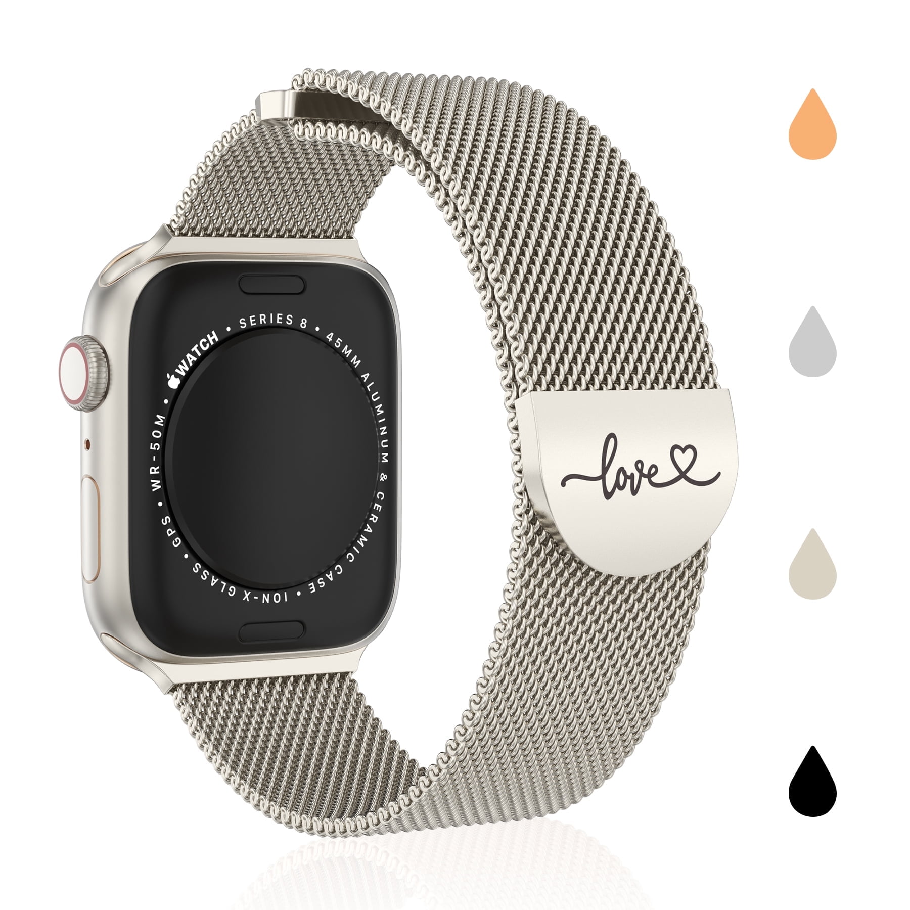 XIUDA Milanese Stainless Steel Magnetic Bands for Women Compatible for Apple Watch 38mm 40mm 41mm 42mm 44mm 45mm 46mm
