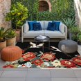 thumbnail image 2 of Peony White Bird Outdoor Rug for Patio/Deck/Porch, Non-Slip Large Area Rug 5 x 7 Ft, Black Farmhouse Retro Japanese Floral Indoor Outdoor Rugs Washable Area Rugs, Reversible Camping Rug Carpet Runner, 2 of 8