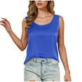 thumbnail image 2 of JnLxul Satin Tank Tops for Women Sleeveless Scoop Neck Relaxed Fitted Blouse Shirts Casual Summer Soft Comfy Tee Tops, 2 of 7