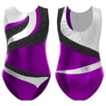 thumbnail image 5 of Doomiva Kids Girls Sleeveless Sparkly Ballet Dance Gymnastics Leotard Bodysuit Dancewear Purple 10, 5 of 6