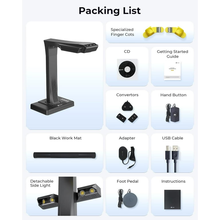 CZUR ET MAX Professional Book Scanner, 38MP Document Camera, Laser