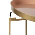 thumbnail image 6 of Kate and Laurel Celia Glam Round Side Table, 18.25 x 18.25 x 22, Pink and Gold, Modern Minimalist Accent Table for Storage and Display, 6 of 7