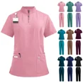 thumbnail image 5 of VIAOLI Scrubs for Women Set-Zipper Collar top & Straight Pants Scrubs set Medical Nursing uniforms Clearance, 5 of 6