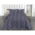 thumbnail image 2 of Ambesonne Japanese Quilted Coverlet 2 Pcs, Crane Birds Asian Themed, Twin Size, Night Blue Salmon Ivory, 2 of 4