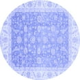 thumbnail image 1 of Ahgly Company Indoor Round Oriental Blue Traditional Area Rugs, 7' Round, 1 of 4