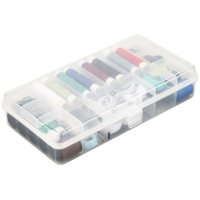 Mini kit de costura de 2 capas multifunción, 20 piezas agujas, 8 hilos, kit de costura de viaje para reparación de artesanía DIY