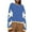 Blue, variant on Raeneomay Long Sleeve Shirts Oversize Women Tops Casual Loose Color Matching Round Neck Loose Top Round Neck Top